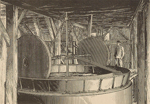 Coffee hulling machine, 1880s