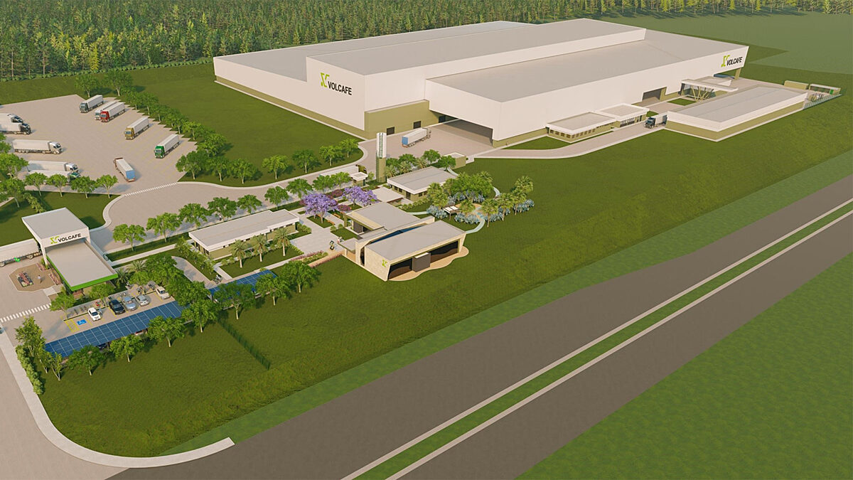 Architectural rendering of the new mill in Brazil