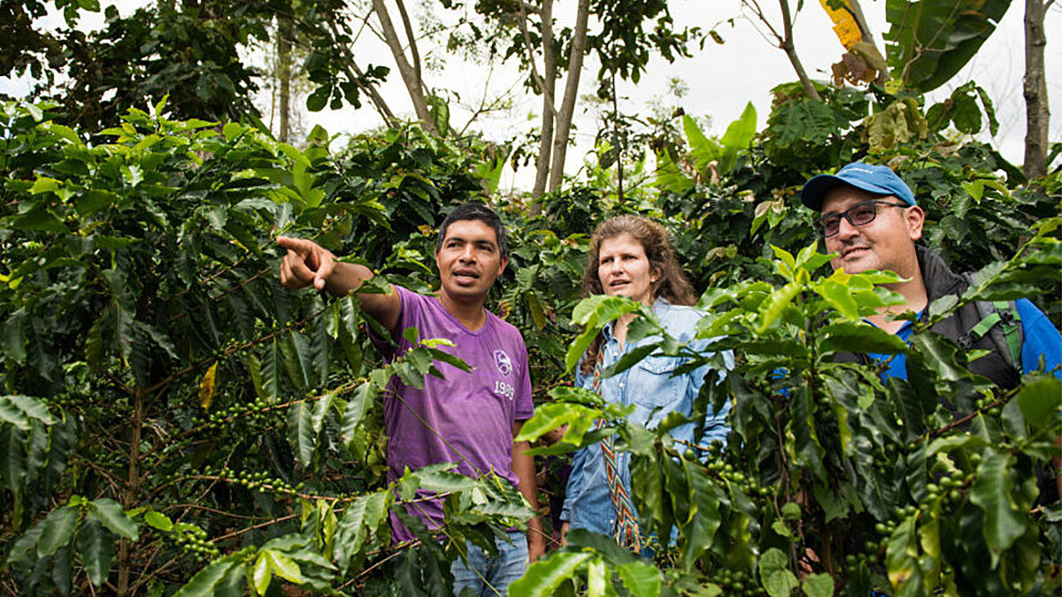 Members of project team at farm in Meta, Colombia