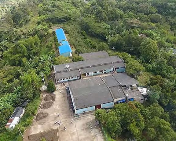 Aerial view of school in Colombia