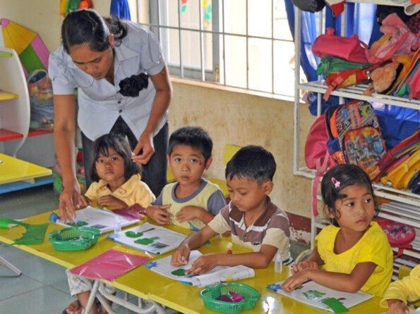 Students in one of the classrooms