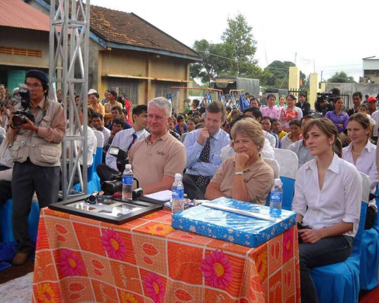 An opening ceremony for one of the schools in Vietnam