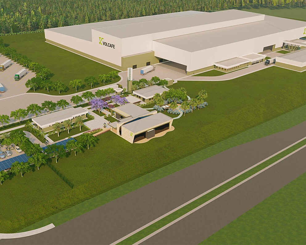 Architectural rendering of the new mill in Brazil