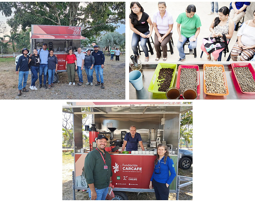 Montage of Carcafe's mobile coffee laboratory