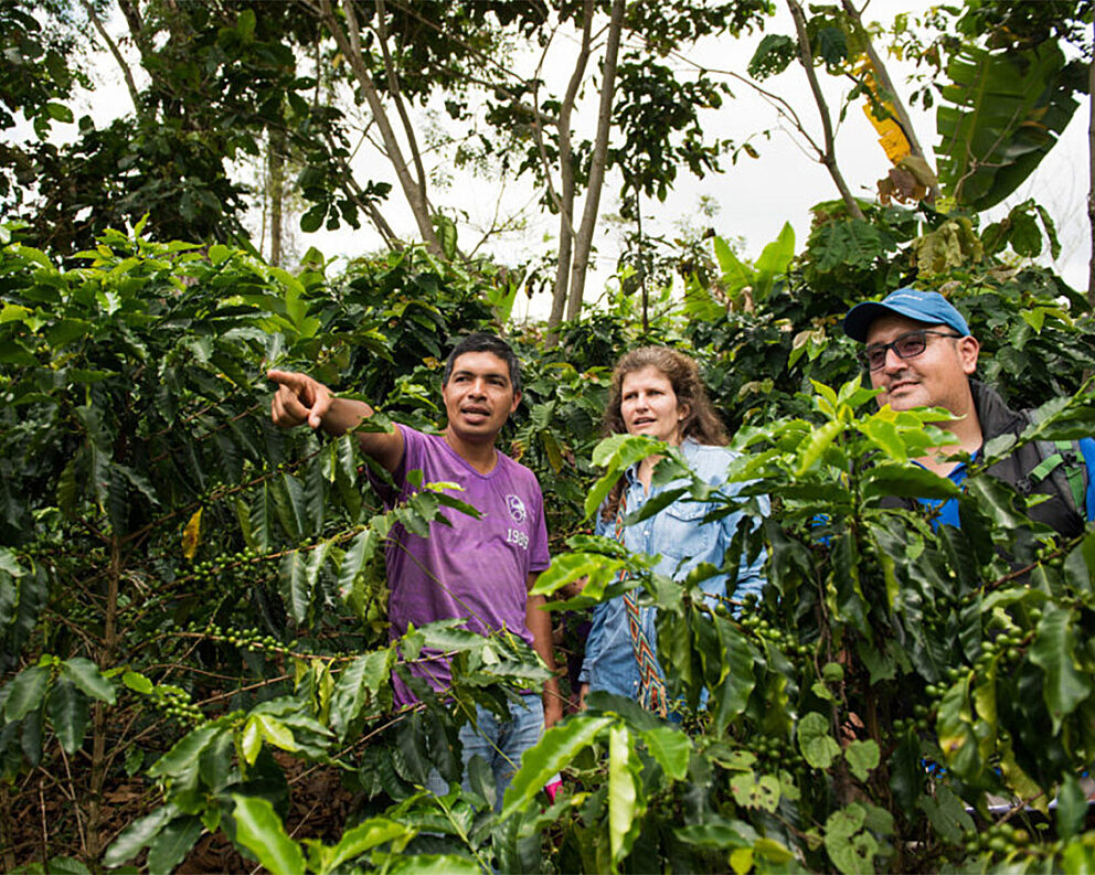 Members of project team at farm in Meta, Colombia