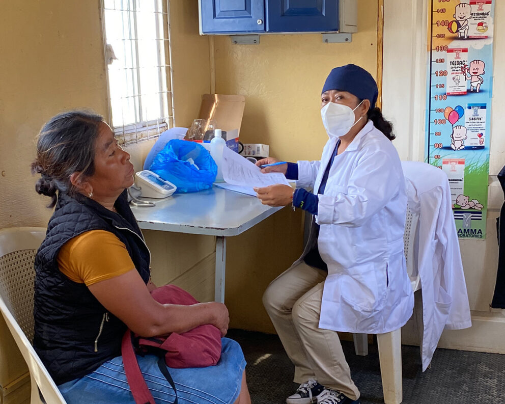 Medical consultation at the mobile clinic