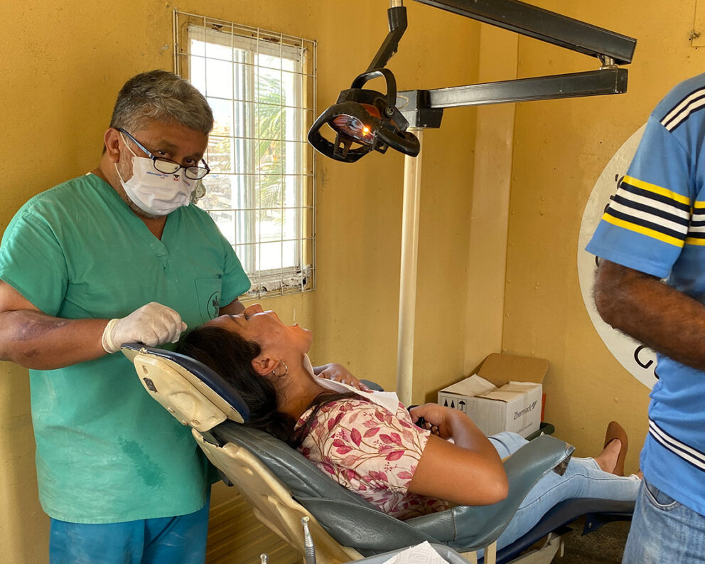 Dental check in the mobile clinic