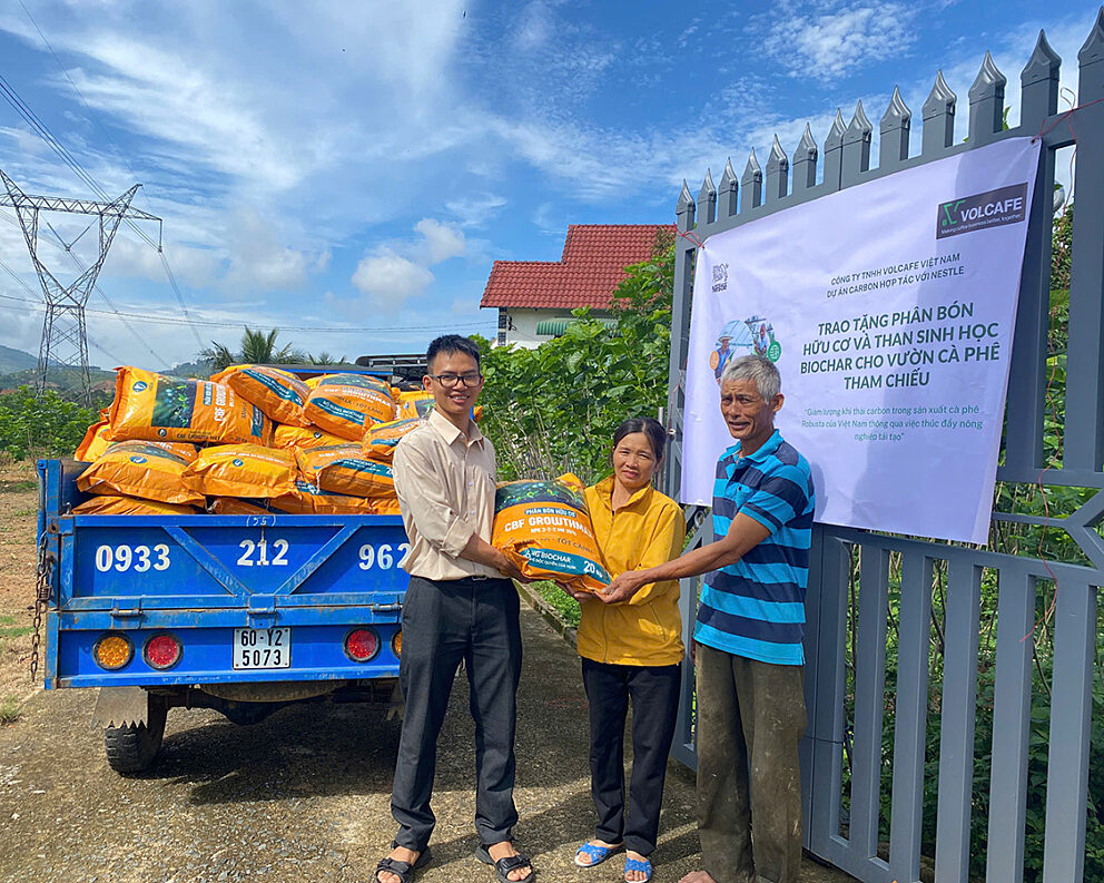 Distributing purchased biochar