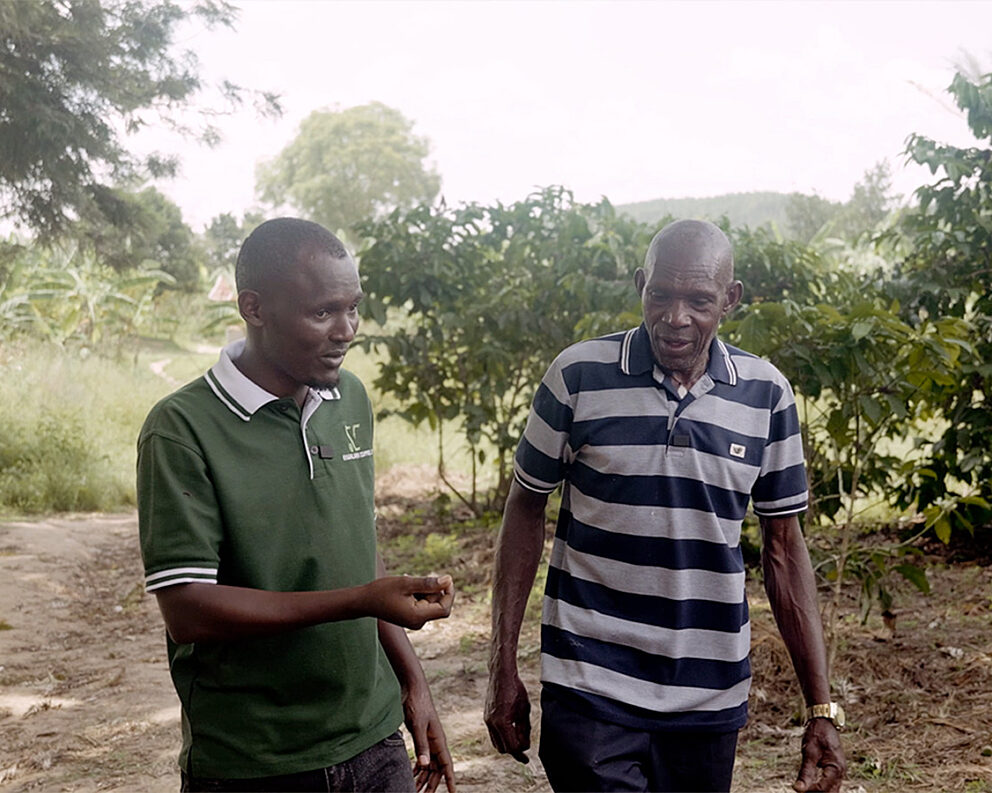Still photo from Volcafe Way film featuring farmer Eugenio in Colombia